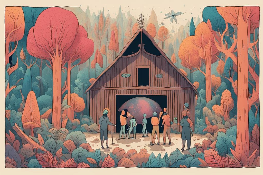 Image générée avec Runway, illustrant une des scene de "La libertée eternelle" sur la planete Majeure.