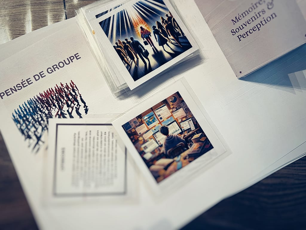 jeu sur les biais cognitif et les réseaux sociaux, créé en parti avec de l'IA pour les besoin de cours sur l'éducation aux médias et à l'information