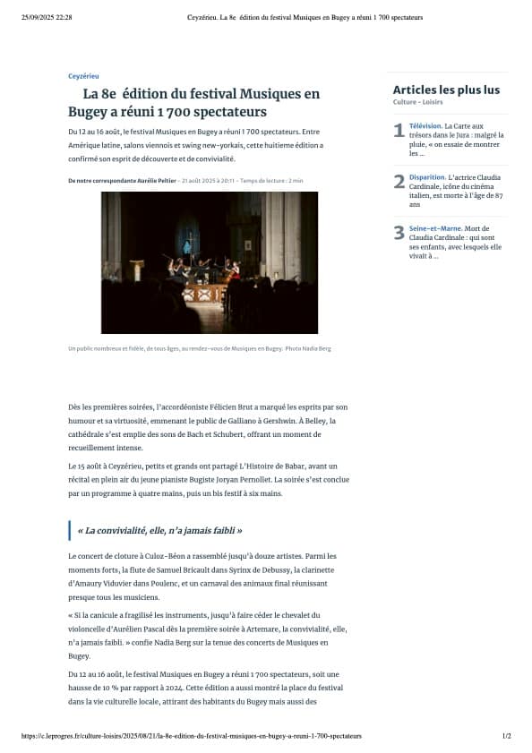 Dans le cadre d'un partenariat avec l'association Musiques en Bugeys, l'association leur a donné plusieurs ateliers autour des relations de presse, de la rédaction et ici, un accompagnement sur les images avec la réalisation de photo de concert. Dans le cadre d'un partenariat avec l'association Musiques en Bugeys, l'association leur a donné plusieurs ateliers autour des relations de presse, de la rédaction et ici, un accompagnement sur les images avec la réalisation de photo de concert.